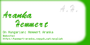 aranka hemmert business card